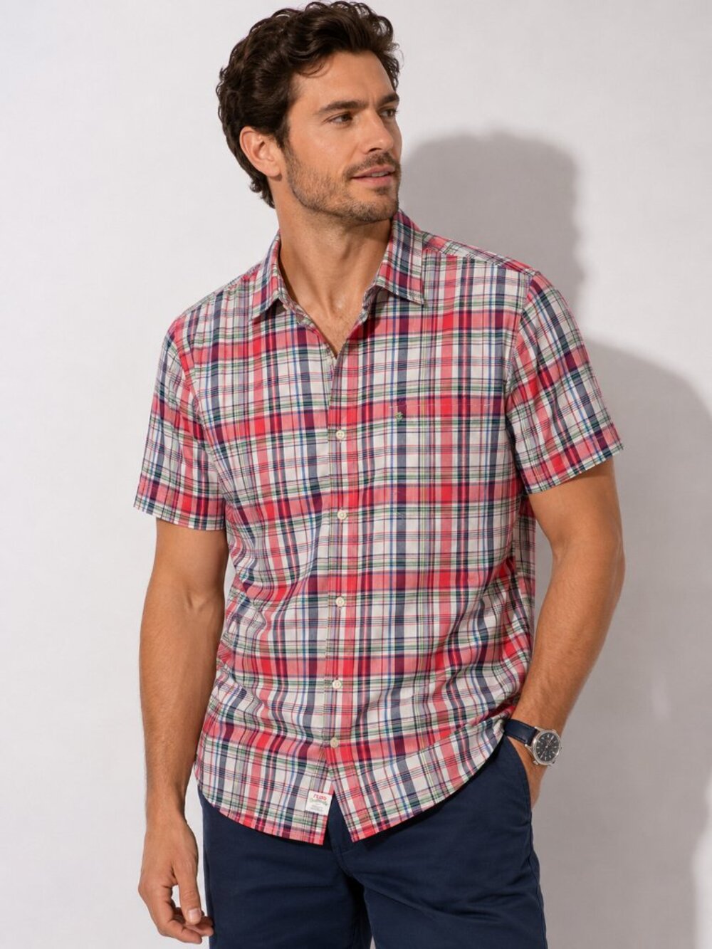 IZOD Saltwater Men’s Plaid Short Sleeve Button Down Shirt Size XL